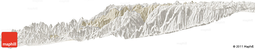 Shaded Relief Horizon Map of Canta, lighten
