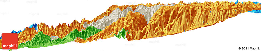 Shaded Relief Horizon Map of Canta, political outside