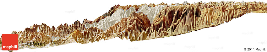Shaded Relief Horizon Map of Canta, satellite outside