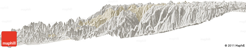 Shaded Relief Horizon Map of Canta, semi-desaturated