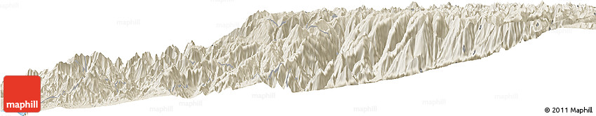 Shaded Relief Horizon Map of Canta