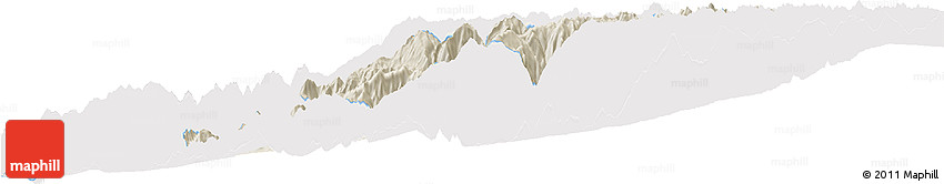Shaded Relief Horizon Map of Canta, single color outside