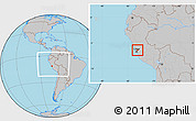 Gray Location Map of Canta, within the entire country