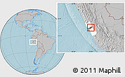 Gray Location Map of Canta, highlighted parent region, hill shading