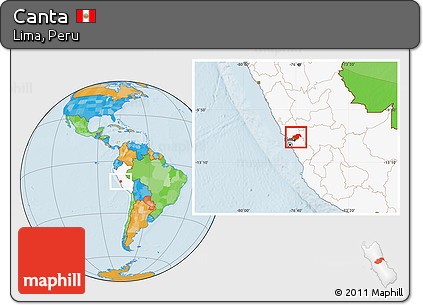 Political Location Map of Canta, highlighted country
