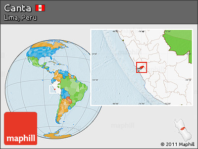 Political Location Map of Canta, highlighted country