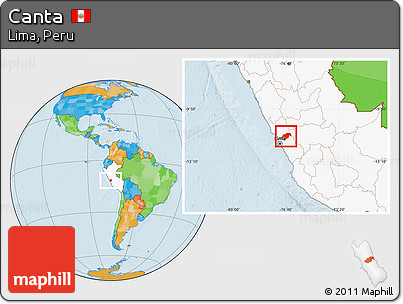 Political Location Map of Canta, highlighted country