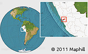 Satellite Location Map of Canta, highlighted country