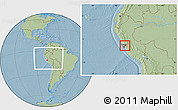 Savanna Style Location Map of Canta, within the entire country, hill shading