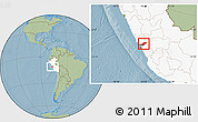 Savanna Style Location Map of Canta, highlighted country, hill shading