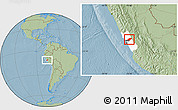 Savanna Style Location Map of Canta, highlighted parent region, hill shading