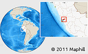 Shaded Relief Location Map of Canta, highlighted country