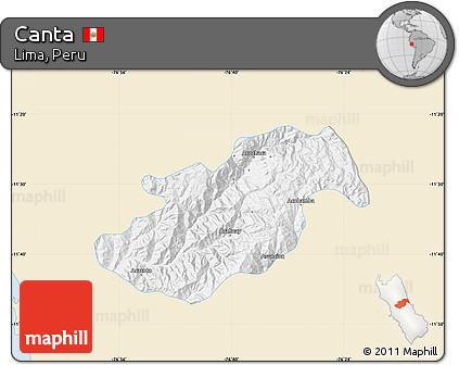 Classic Style Map of Canta, single color outside