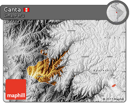 Physical Map of Canta, desaturated