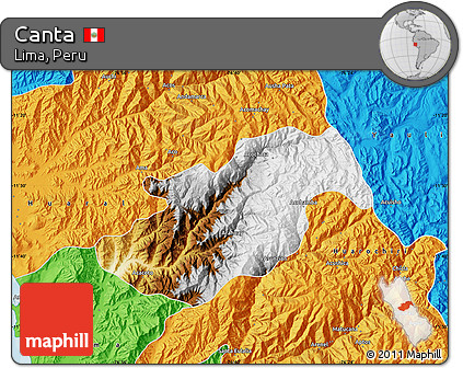 Physical Map of Canta, political outside