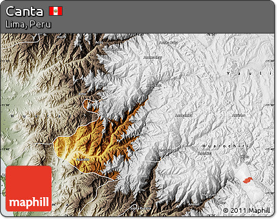 Physical Map of Canta, semi-desaturated