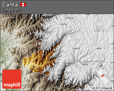 Physical Map of Canta, semi-desaturated