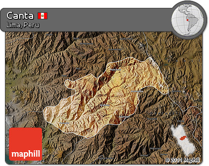 Satellite Map of Canta, darken