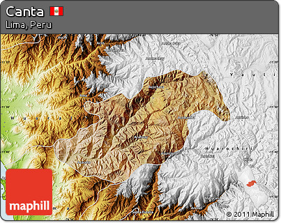 Satellite Map of Canta, physical outside