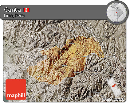 Satellite Map of Canta, semi-desaturated