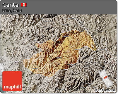 Satellite Map of Canta, semi-desaturated