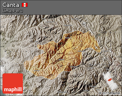 Satellite Map of Canta, semi-desaturated