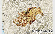 Satellite Map of Canta, shaded relief outside
