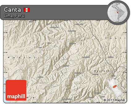Shaded Relief Map of Canta