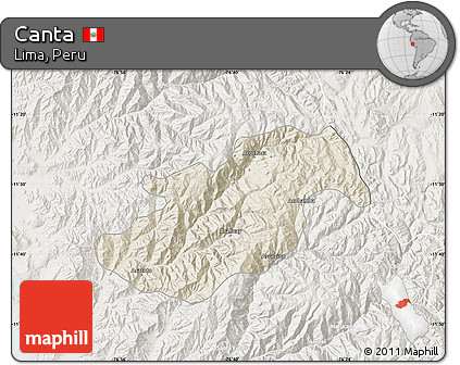 Shaded Relief Map of Canta, lighten