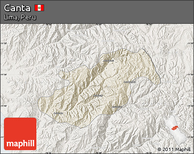 Shaded Relief Map of Canta, lighten