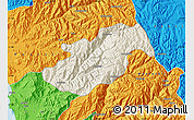 Shaded Relief Map of Canta, political outside