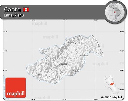 Silver Style Map of Canta, single color outside
