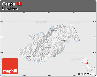 Silver Style Map of Canta, single color outside