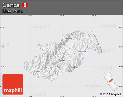 Silver Style Map of Canta, single color outside