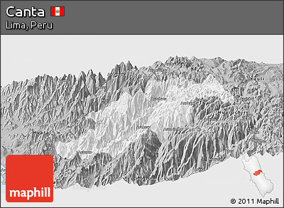 Gray Panoramic Map of Canta