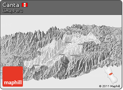 Gray Panoramic Map of Canta