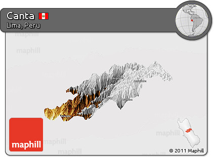 Physical Panoramic Map of Canta, cropped outside