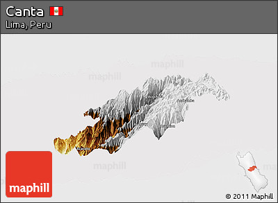 Physical Panoramic Map of Canta, cropped outside