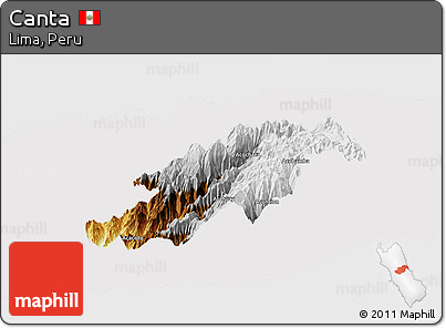 Physical Panoramic Map of Canta, cropped outside