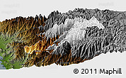 Physical Panoramic Map of Canta, darken