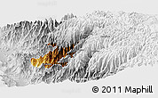 Physical Panoramic Map of Canta, lighten, desaturated