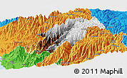 Physical Panoramic Map of Canta, political outside