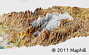 Physical Panoramic Map of Canta, satellite outside