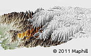Physical Panoramic Map of Canta, semi-desaturated