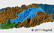 Political Panoramic Map of Canta, darken