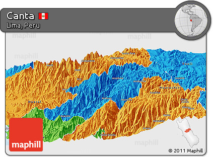 Political Panoramic Map of Canta