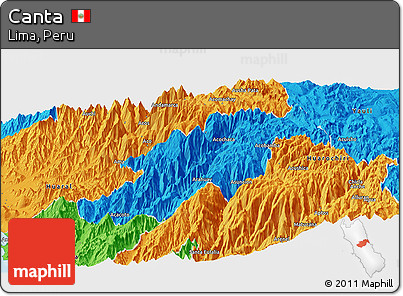 Political Panoramic Map of Canta