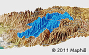 Political Panoramic Map of Canta, satellite outside