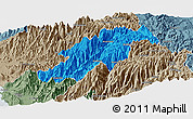 Political Panoramic Map of Canta, semi-desaturated