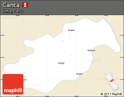Classic Style Simple Map of Canta, single color outside
